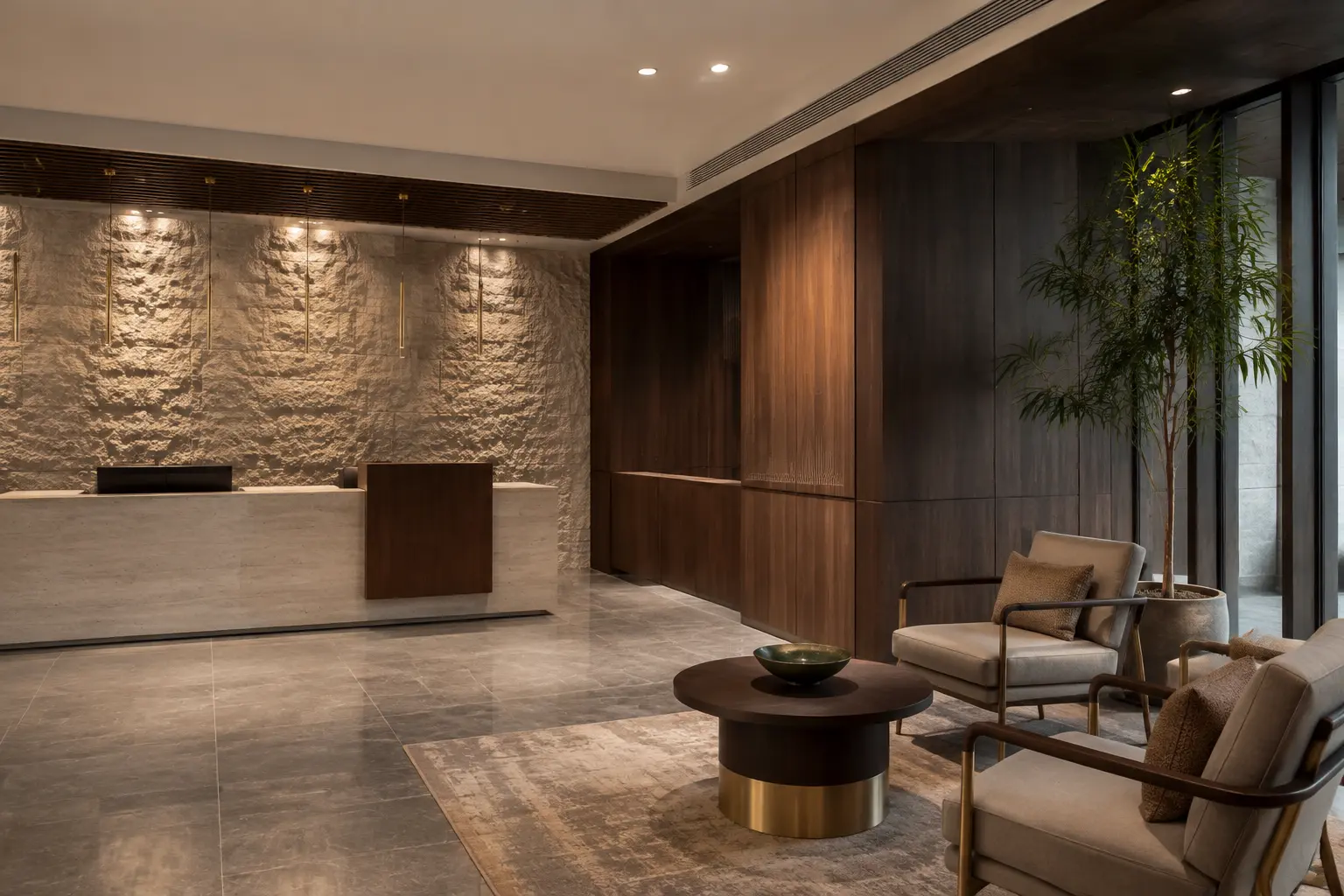 Premium commercial reception interior by SRM Design Studio