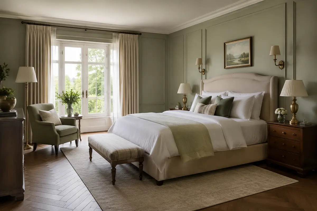 English Classic Bedroom interior design model by SRM Design Studio