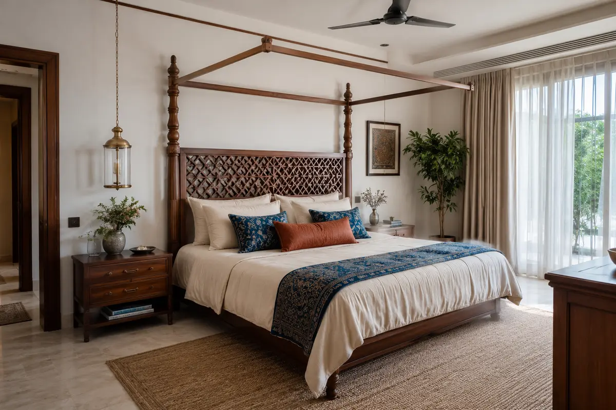 Indian Classic Bedroom interior design model by SRM Design Studio