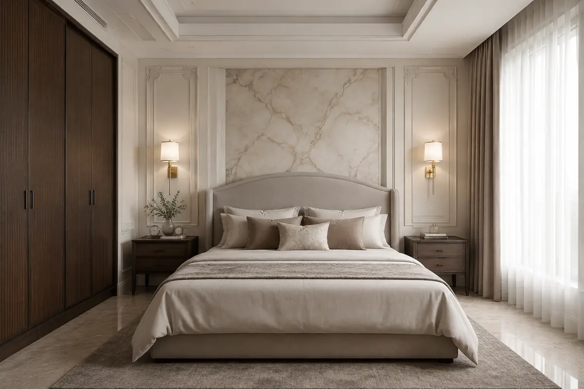 Modern Classic Bedroom interior design model by SRM Design Studio