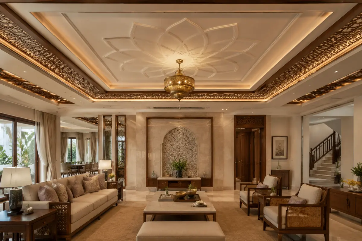 Indian Classic False Ceiling interior design model by SRM Design Studio