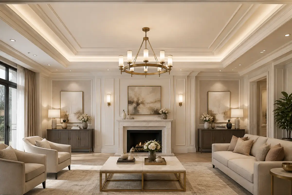 Modern Classic False Ceiling interior design model by SRM Design Studio