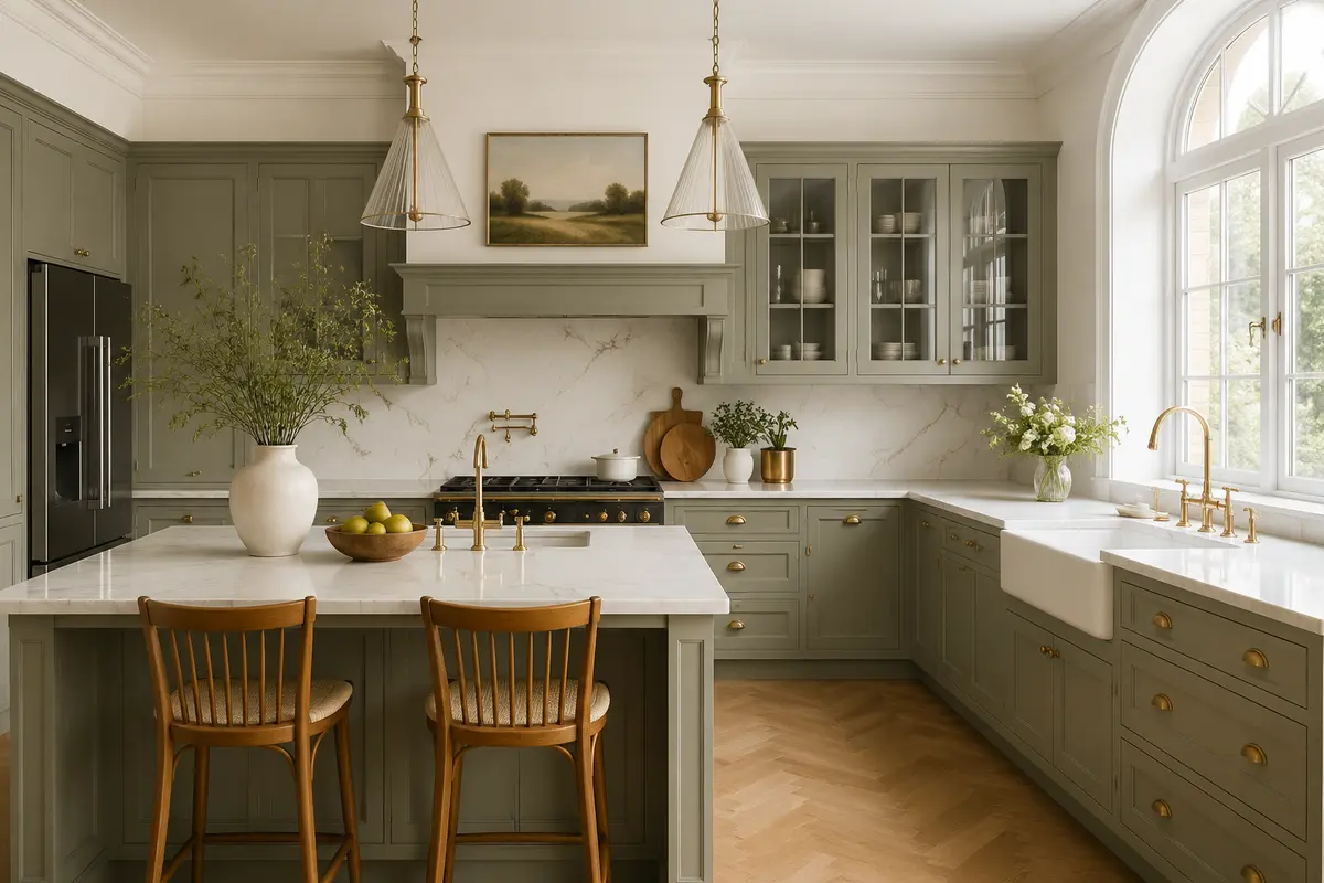 English Classic Kitchen interior design model by SRM Design Studio