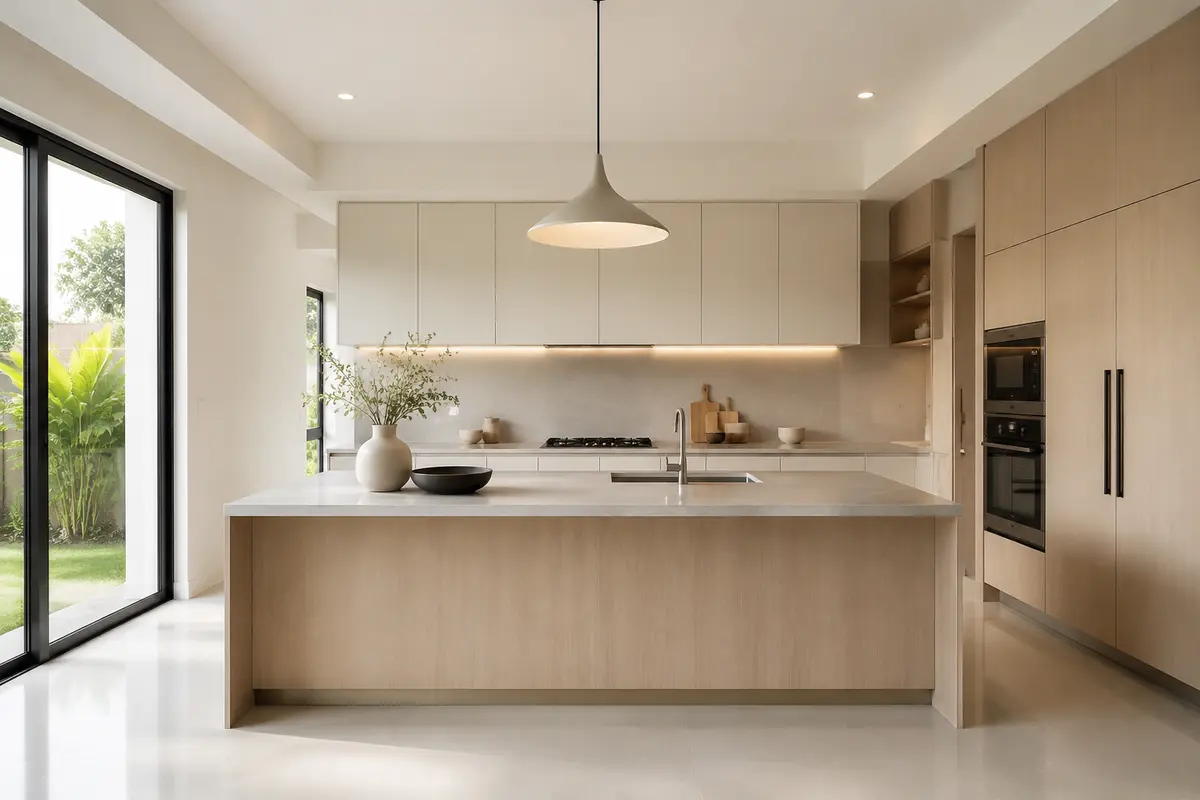 Minimalistic Kitchen interior design model by SRM Design Studio