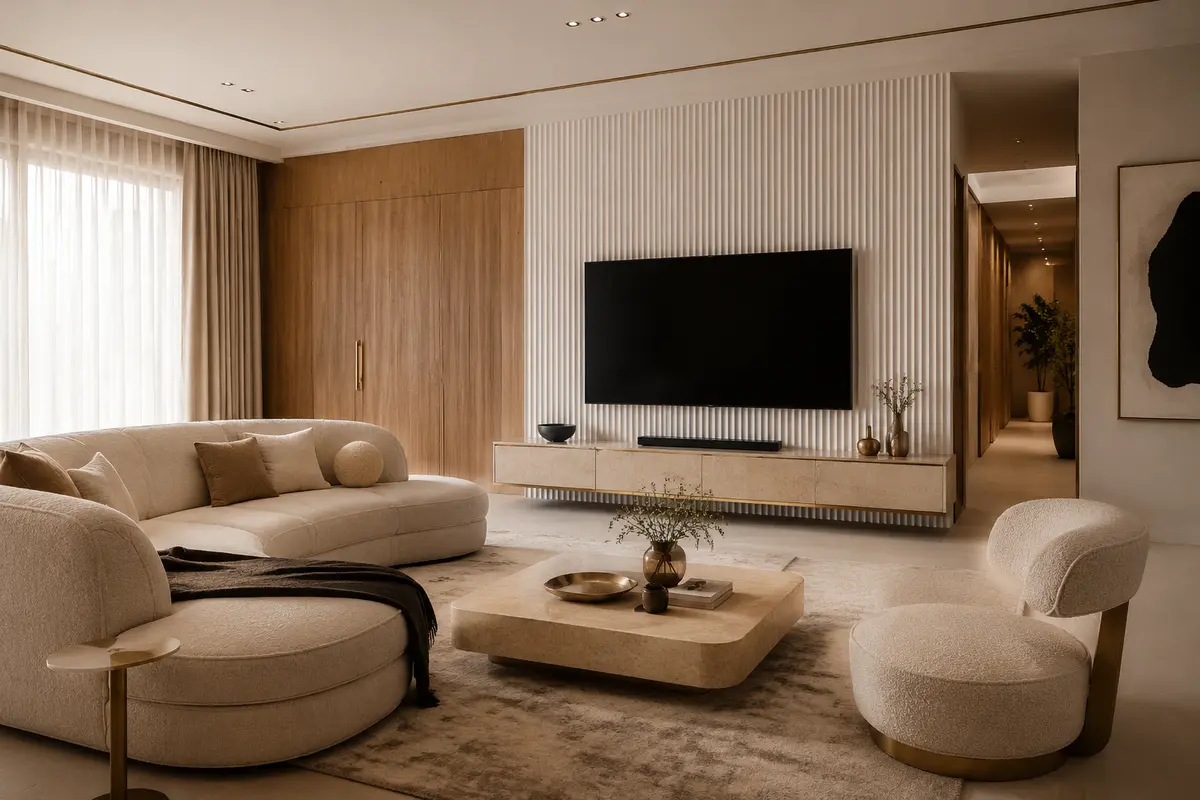 Contemporary Living Room interior design model by SRM Design Studio