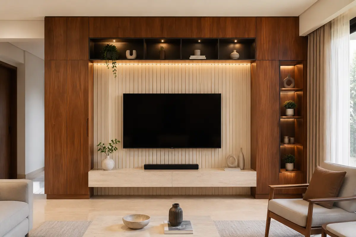 Contemporary TV Unit interior design model by SRM Design Studio