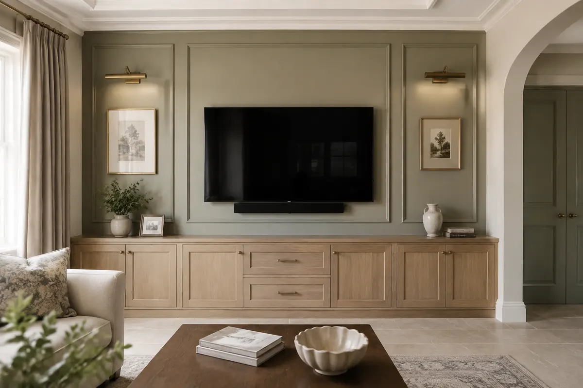 English Classic TV Unit interior design model by SRM Design Studio
