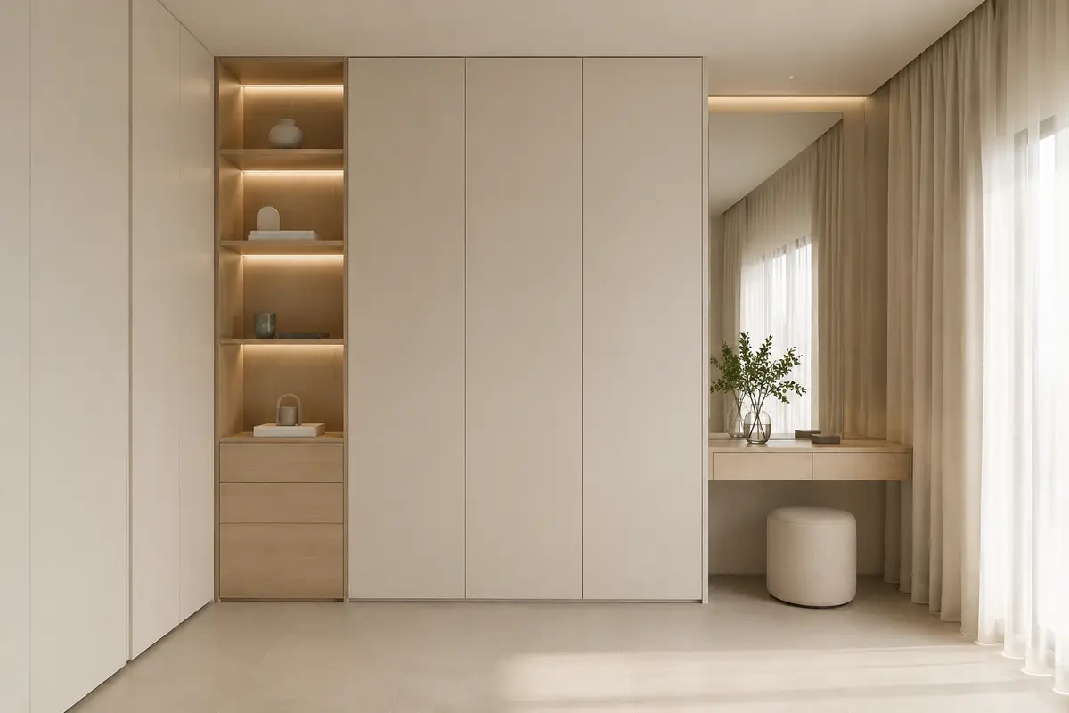 Minimalistic Wardrobe interior design model by SRM Design Studio